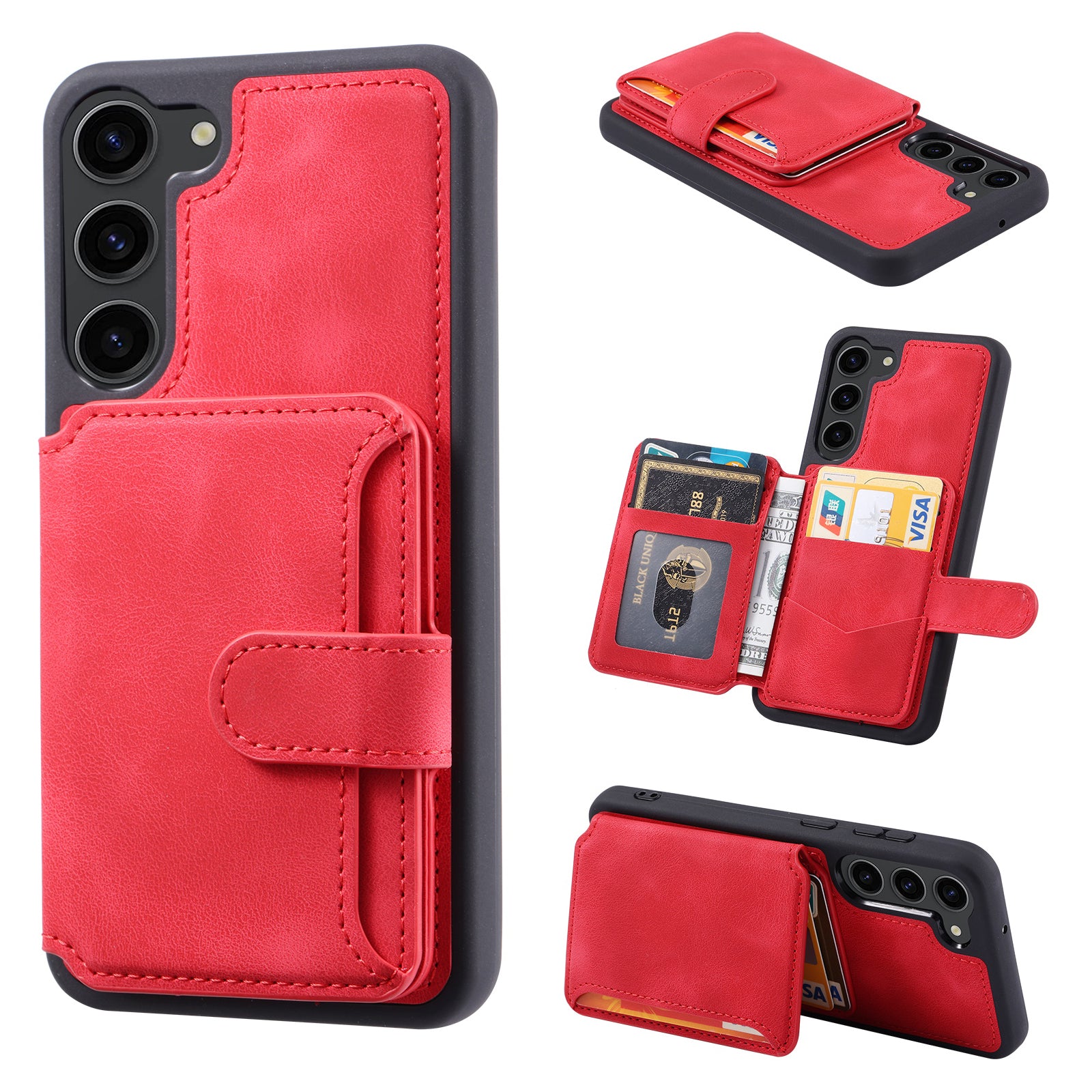 For Samsung Galaxy S23 Phone Case RFID Blocking Kickstand Wallet Phone Leather TPU Phone Cover For Samsung Galaxy S23 Phone Case RFID Blocking Kickstand Wallet Phone Leather TPU Phone Cover